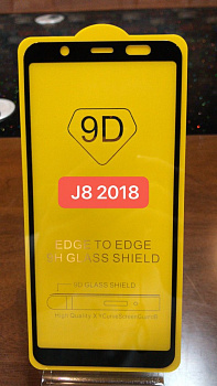 Защитное стекло Full Glue для Samsung J8 2018, черный