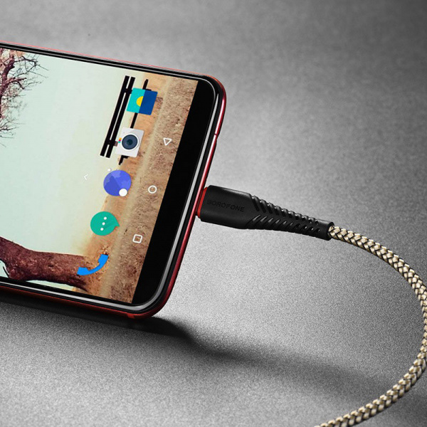 Кабель Borofone BX25, USB - USB Type-C, 1 м, черный