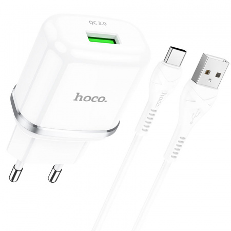 Зарядное устройство HOCO N3 Special, 3A, белый, кабель Type-C