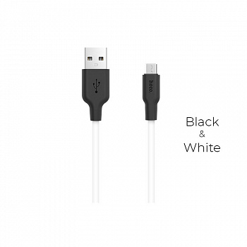 Кабель Hoco X21 Silicone SB - micro USB, 1 м черно-белый