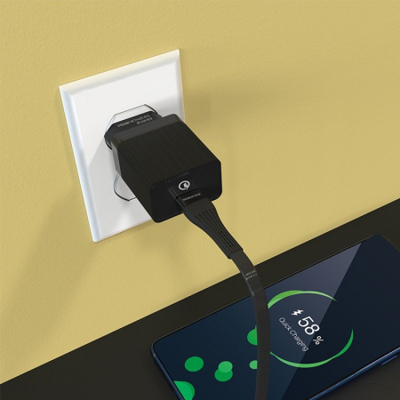Сетевое зарядное устройство Borofone BA17A QC3.0, 1 USB, Quick Charge 3.0, черный