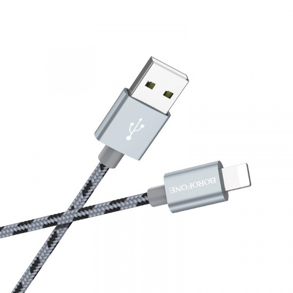 Кабель Borofone BX9 MagicSync, lightning, 1 м, серый