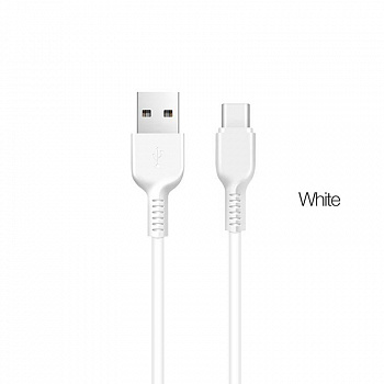 Кабель Hoco X20 Flash, USB - USB Type-C, 1 м, белый