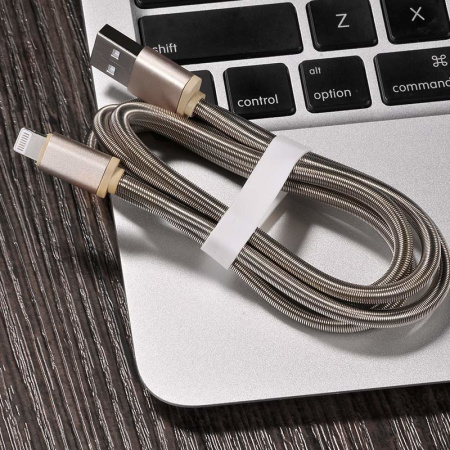 Кабель Hoco U5 Full-Metal, lightning, 1.2 м, cеребристый