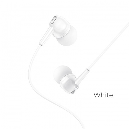 Проводные наушники BOROFONE BM51 Hoary, Jack 3.5mm, 1.2 м, Белый, управление одной кнопкой