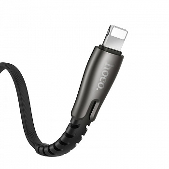 Кабель Hoco U58, lightning, 1.2 м, черный