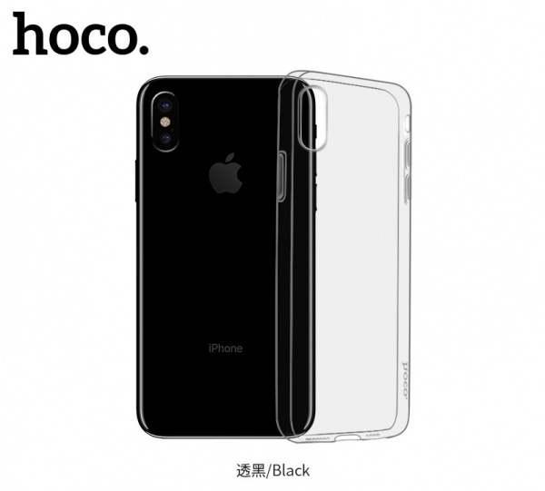 Чехол HOCO TPU Light Series для iPhone XS черный прозрачный, 0,8 мм