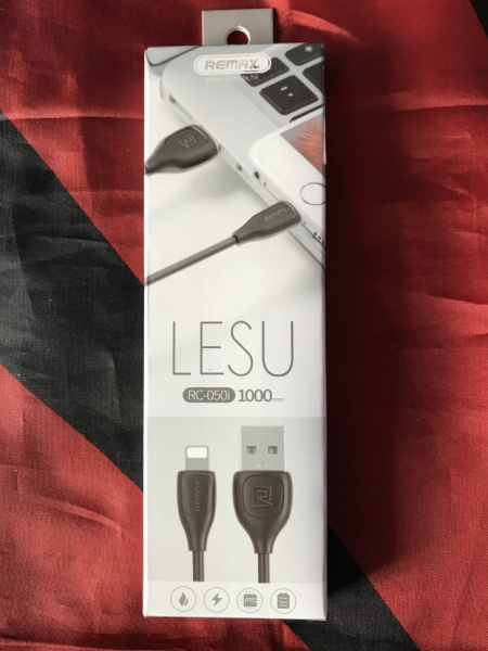 Кабель Remax Lesu RC-050i, lightning, 1 м, черный