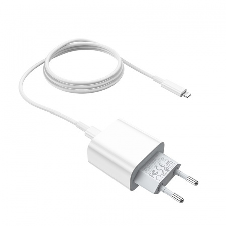 Зарядное устройство HOCO C76A Speed, 3A, белый, мигающий кабель X36 Lightning PD