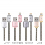 Кабель Hoco U5 Full-Metal, lightning, 1.2 м, cеребристый