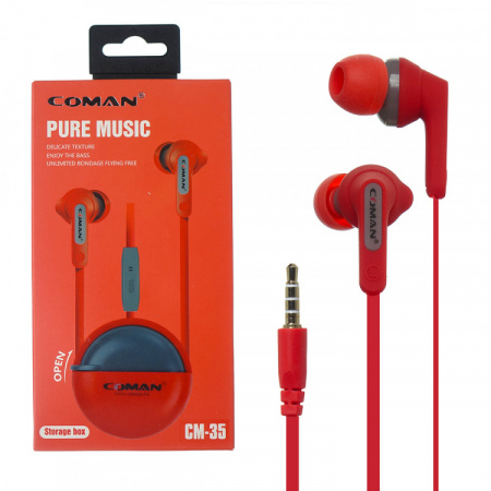 Наушники-вкладыши Coman CM-35 Red