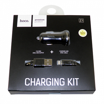 Автомобильное зарядное устройство Hoco Z1, Micro USB, черный