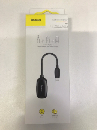 Переходник Baseus 3-в-1 L51 CALL51-01, Apple Lightning - mini jack 3.5 mm