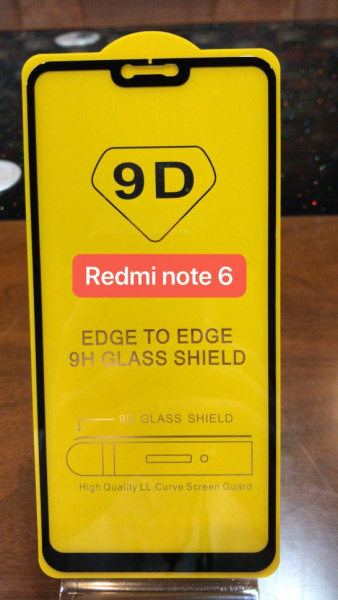Защитное стекло Full Glue для Xiaomi Redmi Note 6, черный